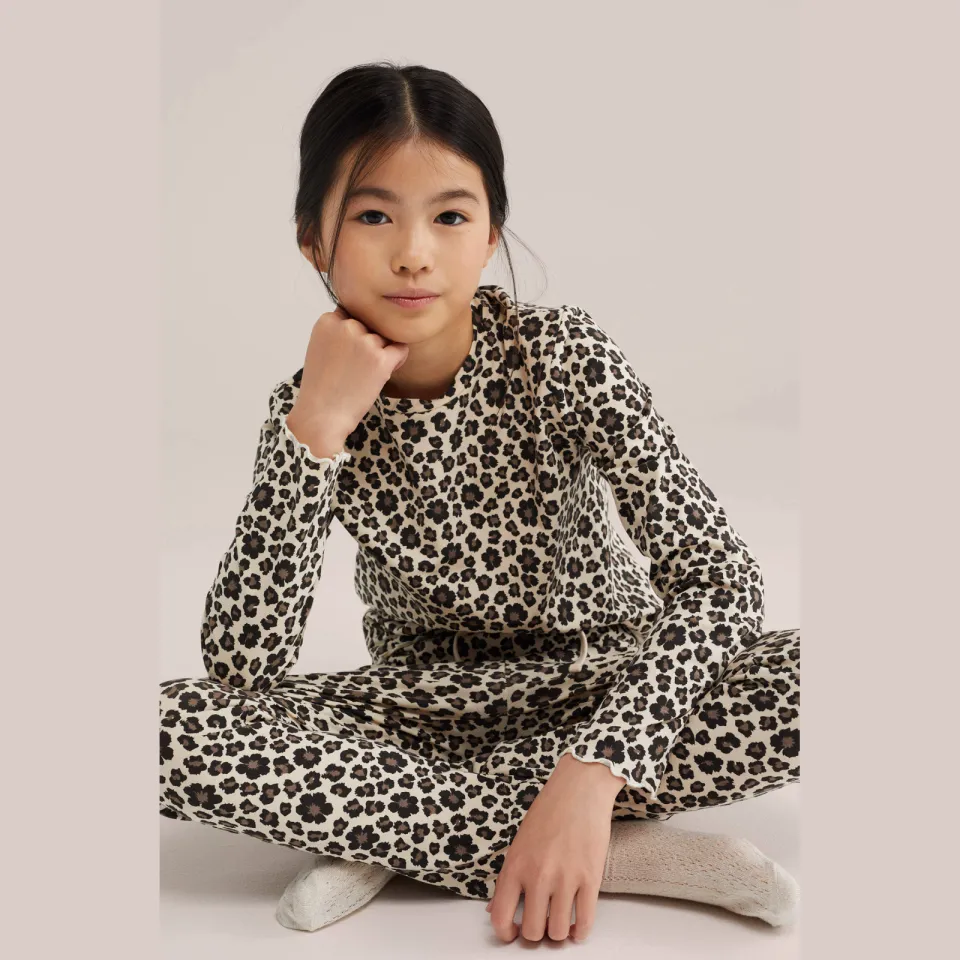 WE Fashion pyjama met panterprint beige/bruin, foto 4