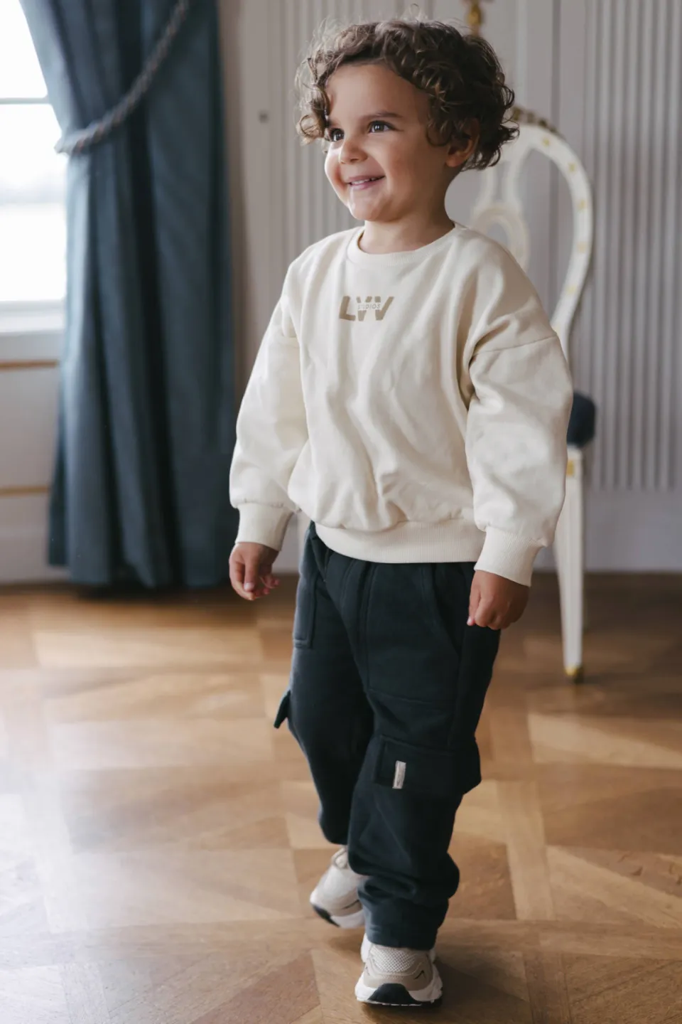 LEVV cargo joggingbroek grijsblauw