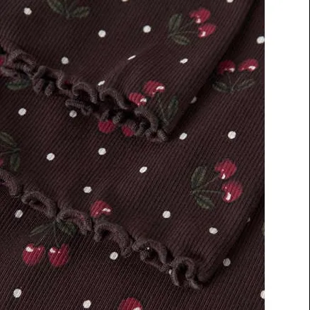 NAME IT flared legging met ruches en print donkerbruin donkerbruin/rood, foto 2