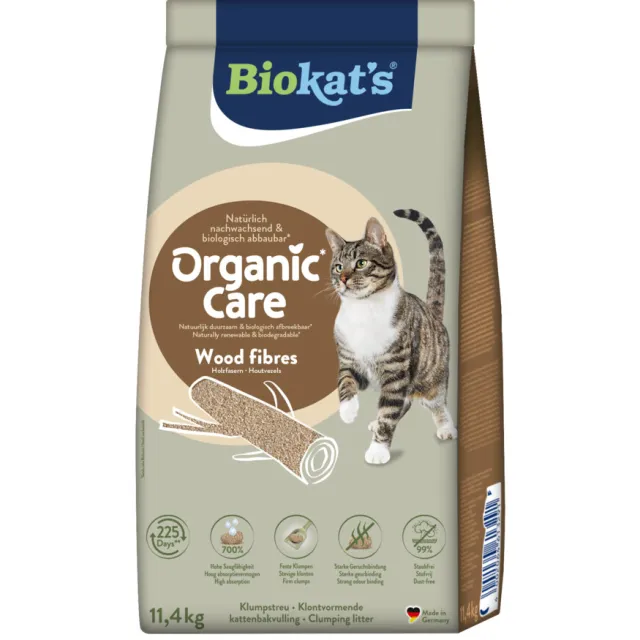Biokat's Kattenbakvulling Organic Care Wood Fibres 30 liter