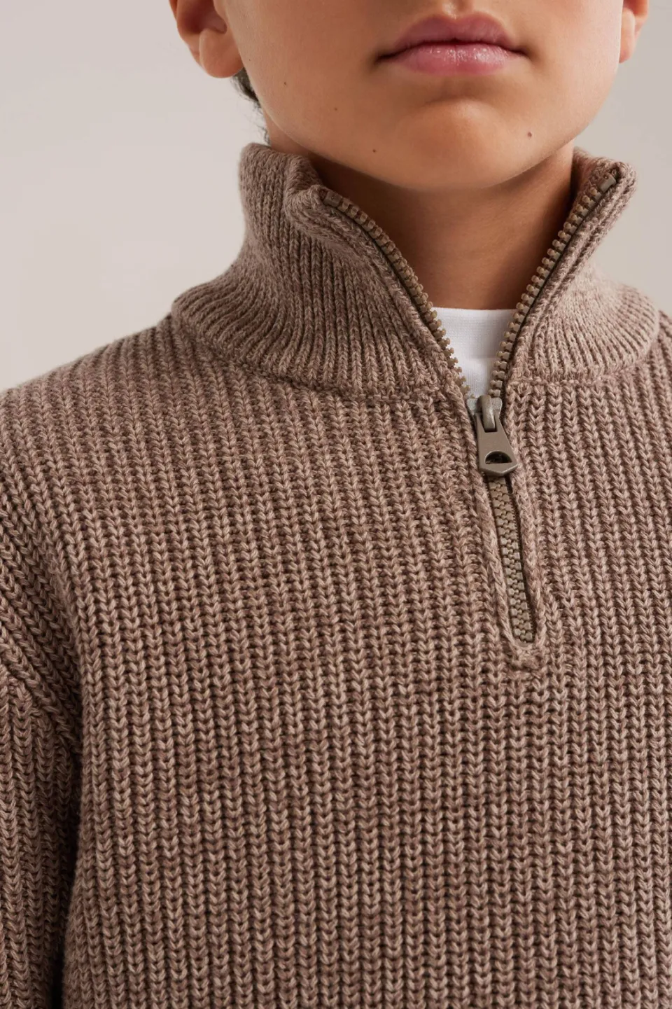 WE Fashion katoenen gebreide trui - beige, foto 4