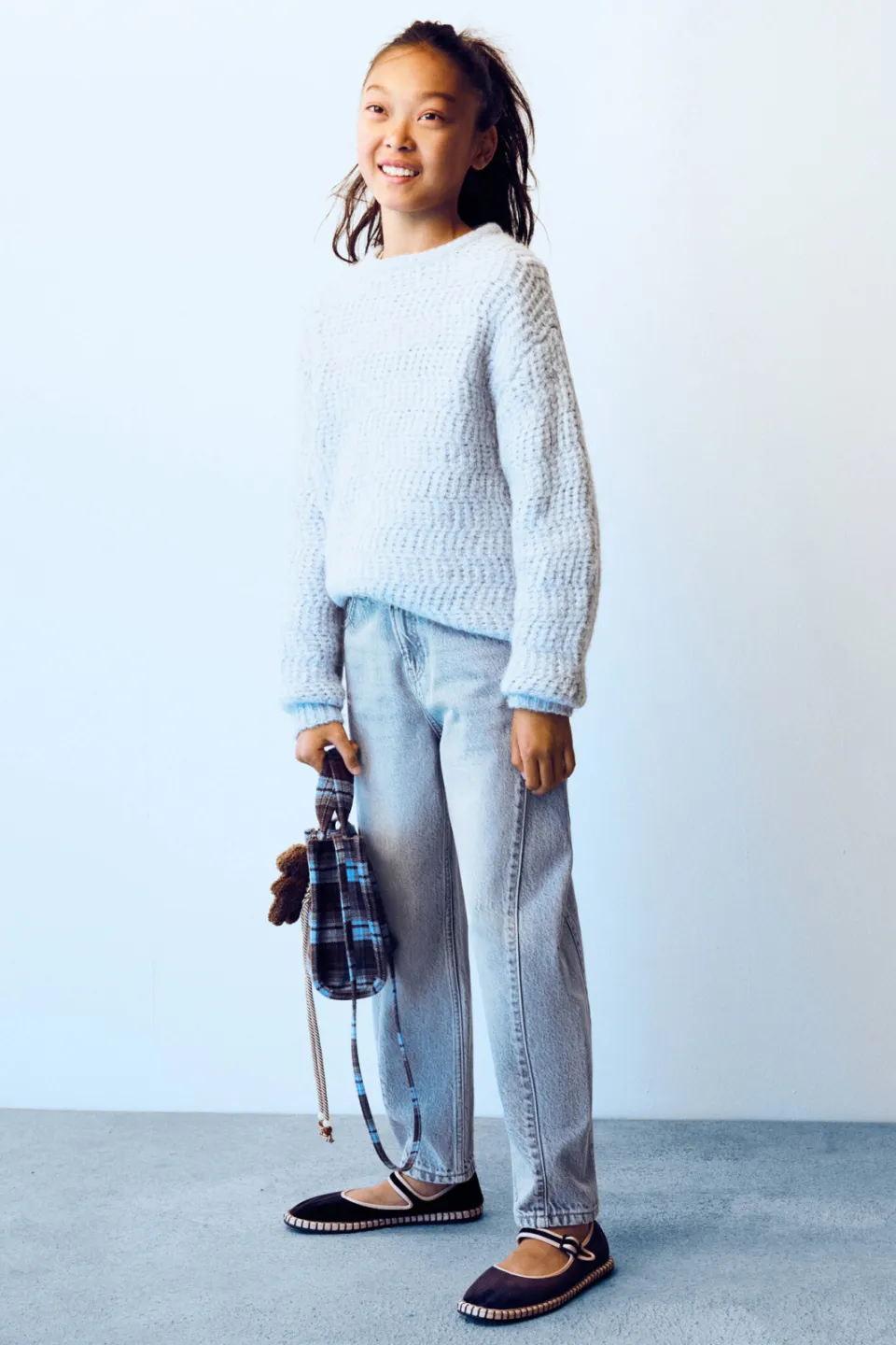 Mango Kids gebreide trui met wol - lichtblauw