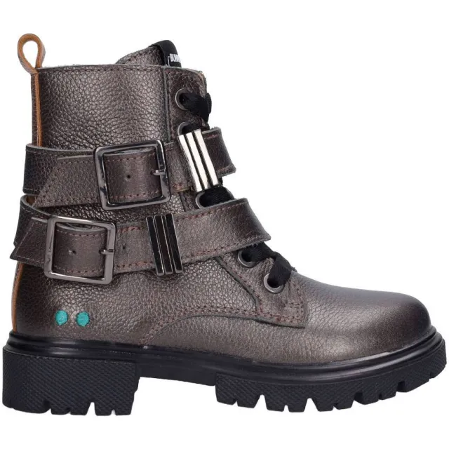 BunniesJR suède enkelboots met profielzool - zilver
