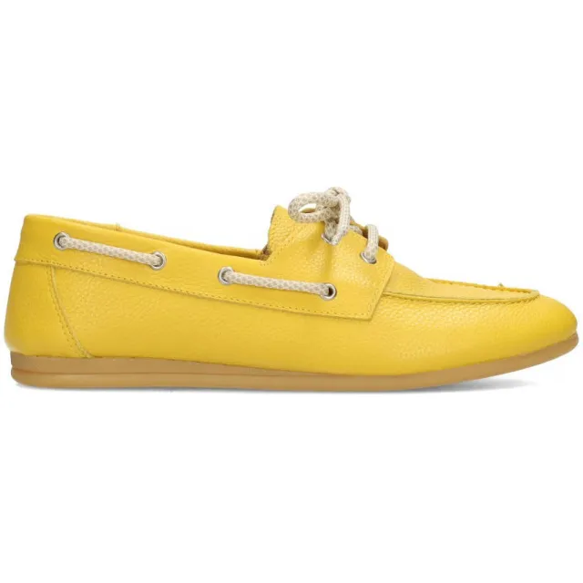 Poelman Callie leren bootschoenen - geel