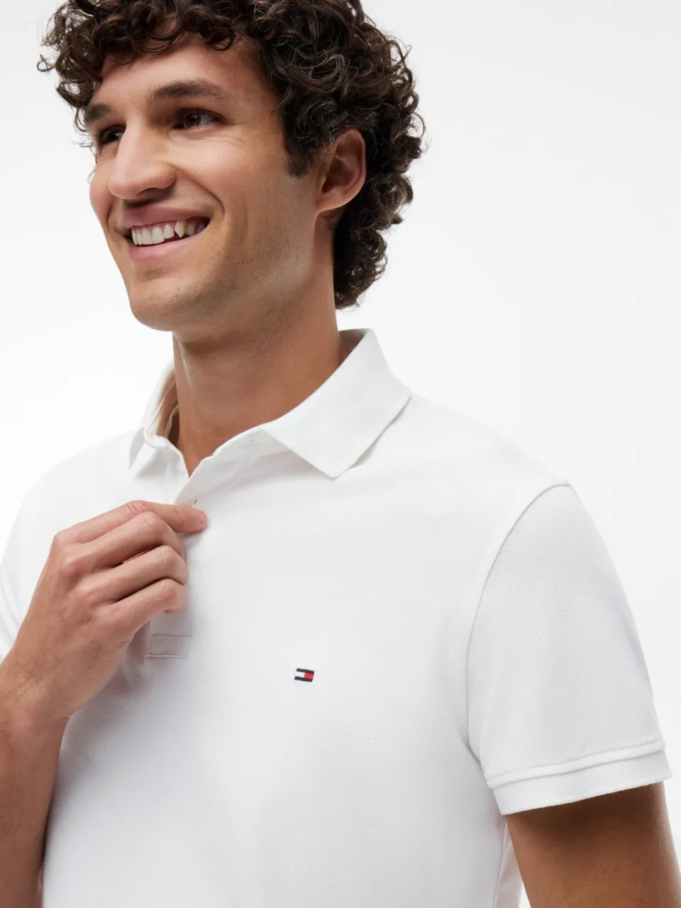 Tommy Hilfiger slim polo wit, foto 5