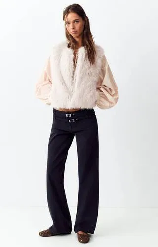 Mango TEEN rechtvallend gilet - ecru, foto 4