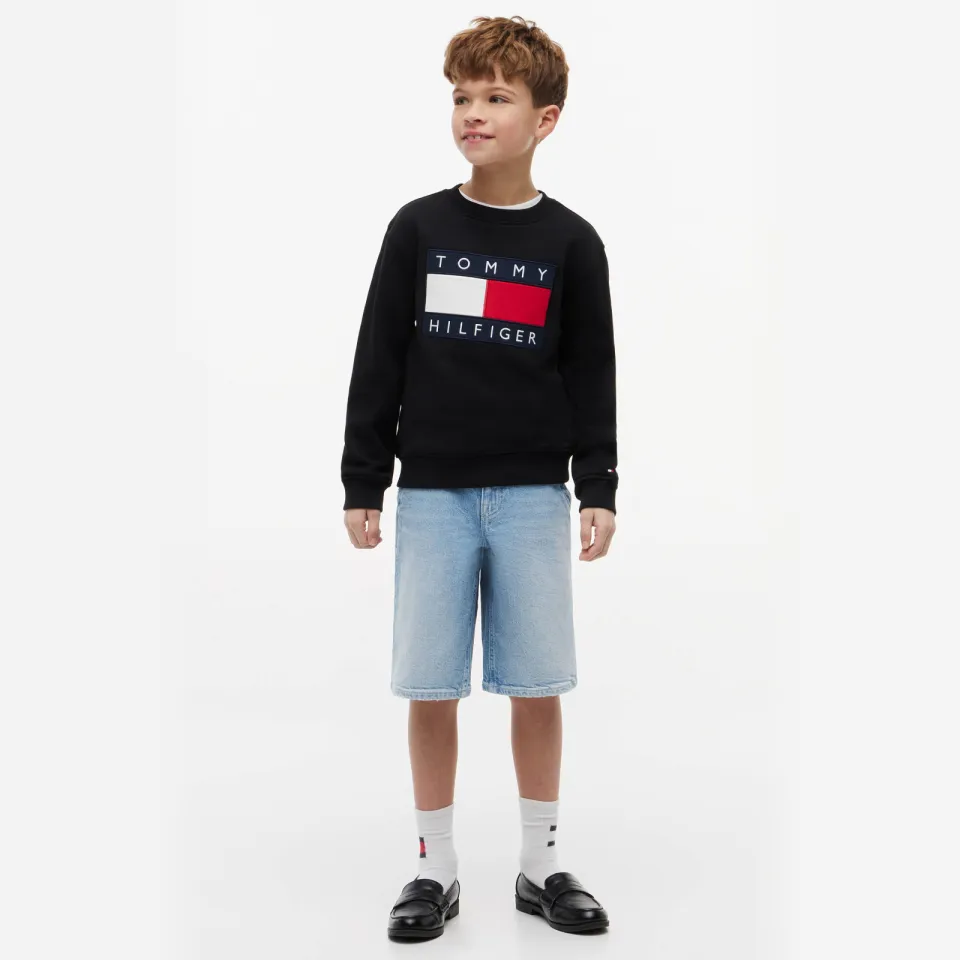 Tommy Hilfiger Sailor baggy jeansshort lichtblauw Denim Light 01