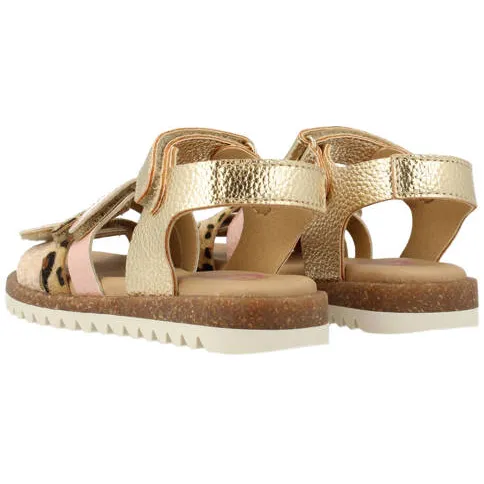 Develab sandalen goud/panterprint, foto 3