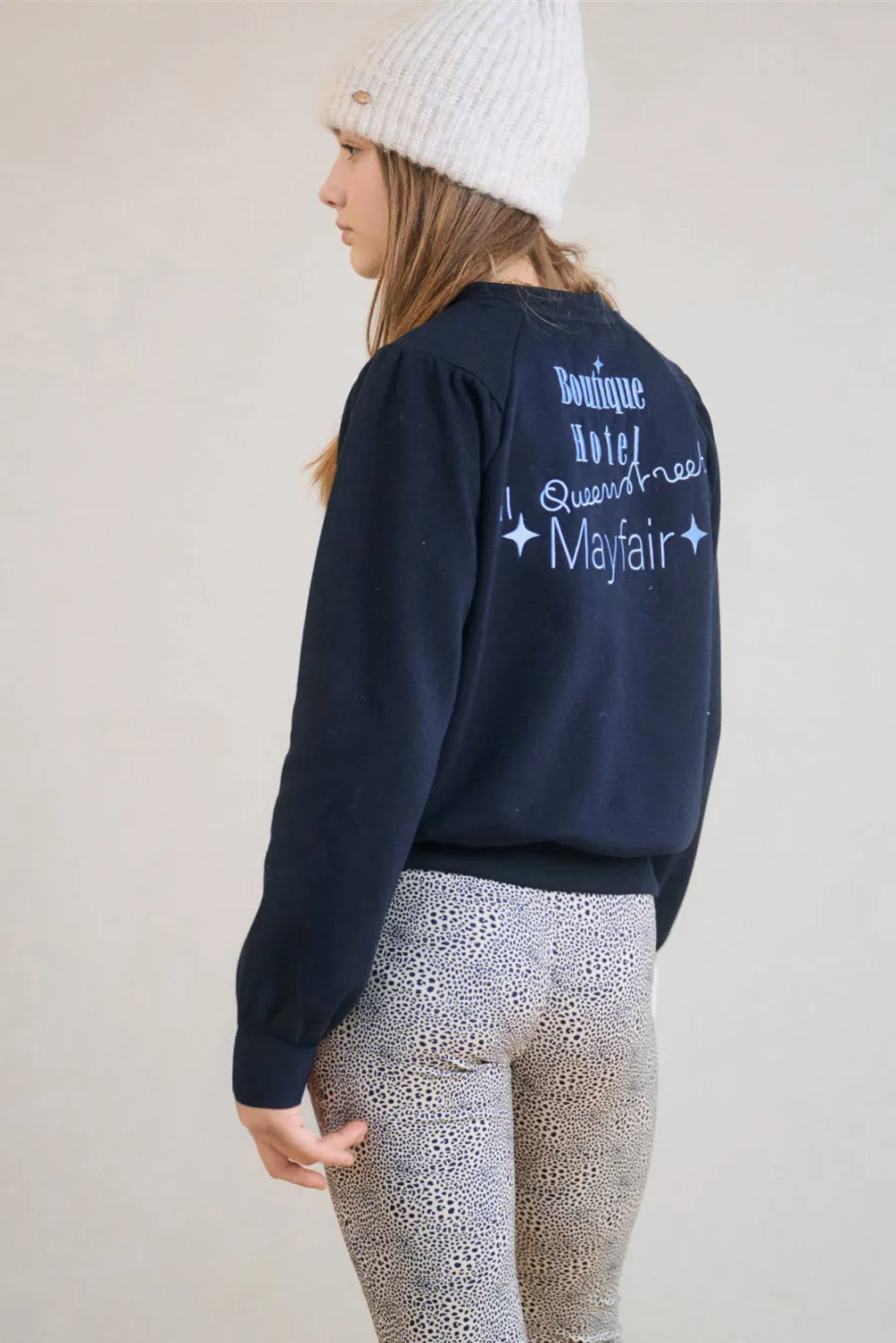NoBell’ sweater met backprint donkerblauw, foto 4