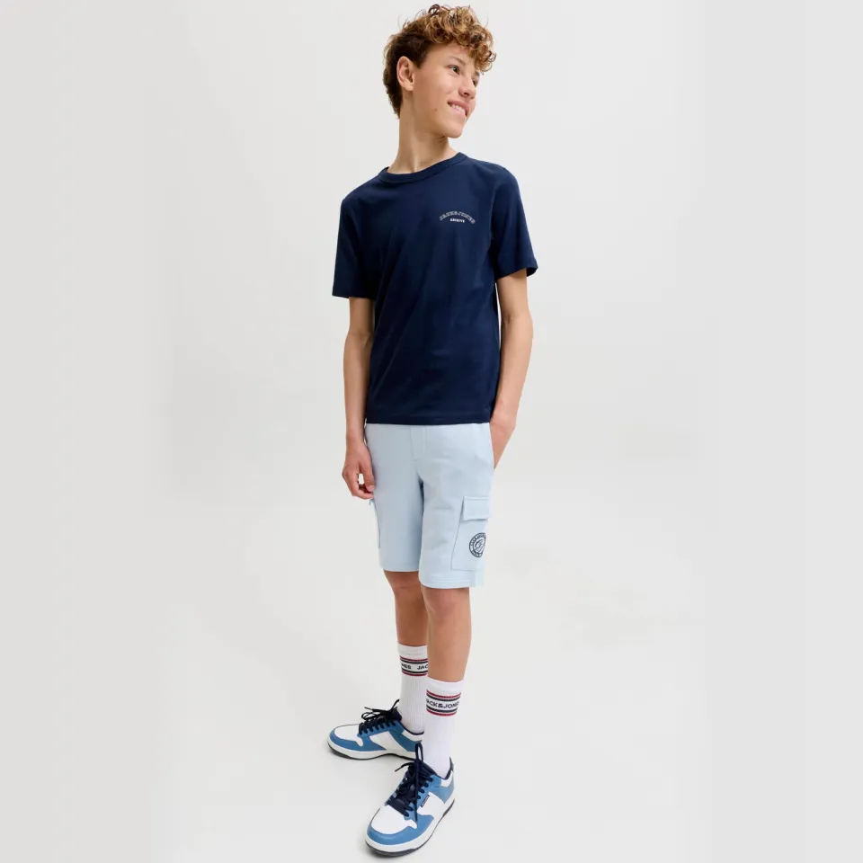 Jack & Jones sweatshort lichtblauw met print