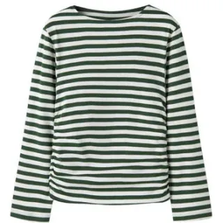 NAME IT KIDS gestreepte longsleeve meisjes groen wit Groen/wit