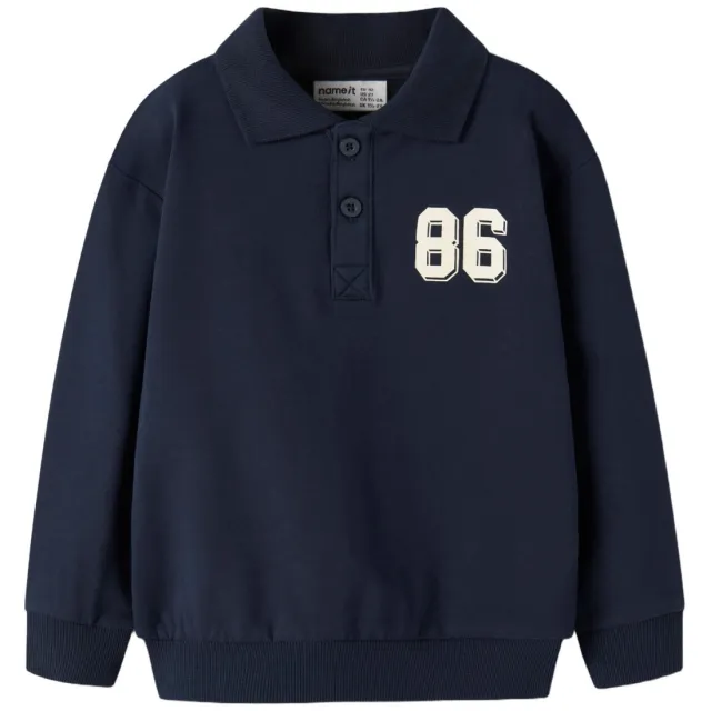 NAME IT MINI rechtvallende sweater met print - donkerblauw