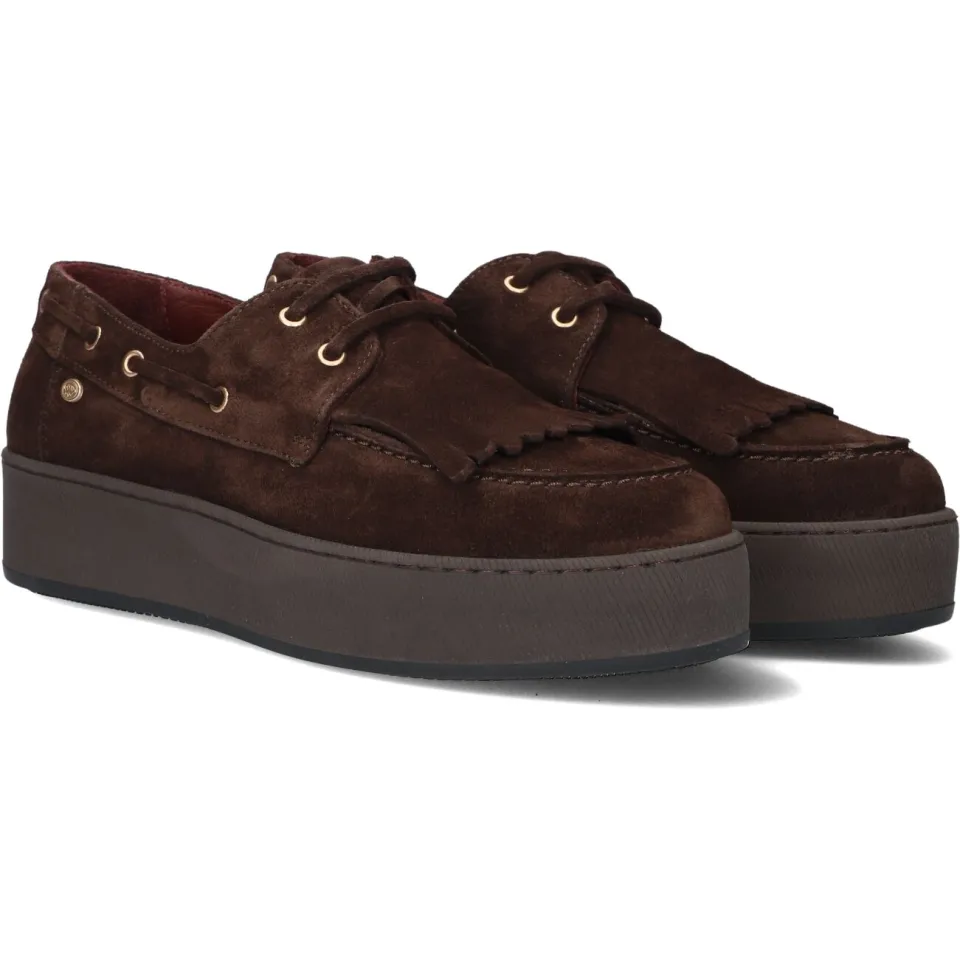 Fred de la Bretoniere Dames Mocassins Edia Indi - Bruin, foto 3