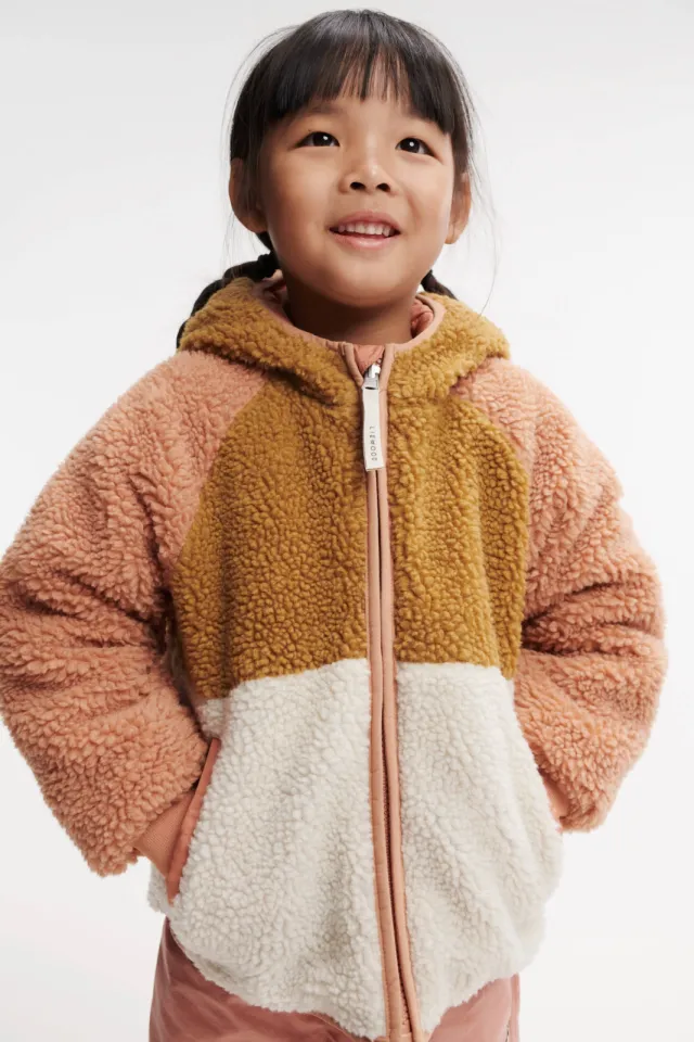 Liewood Jackson reversible gewatteerde winterjas roze/bruin/wit