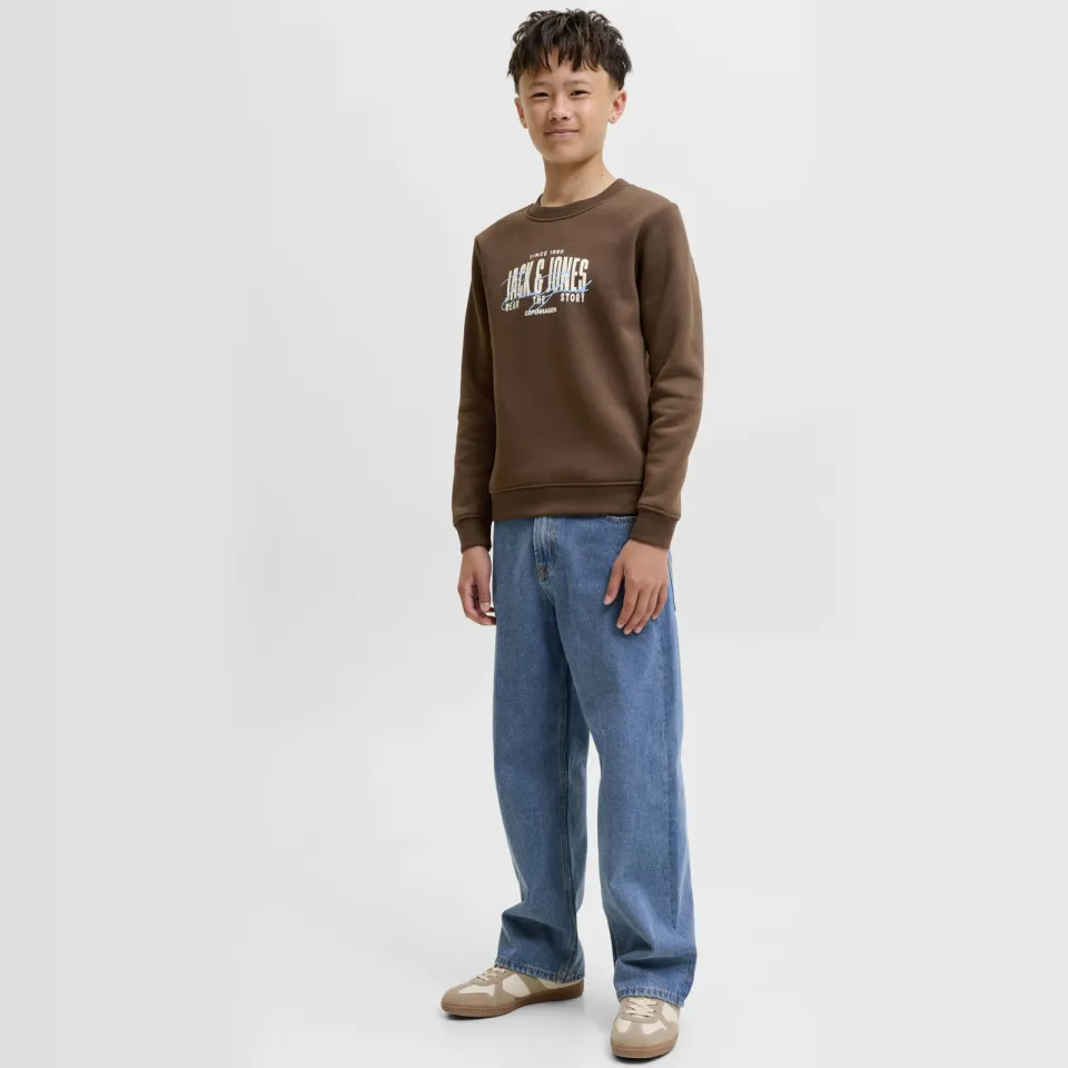 Jack & Jones JUNIOR sweater met logo - donkerbruin, foto 4