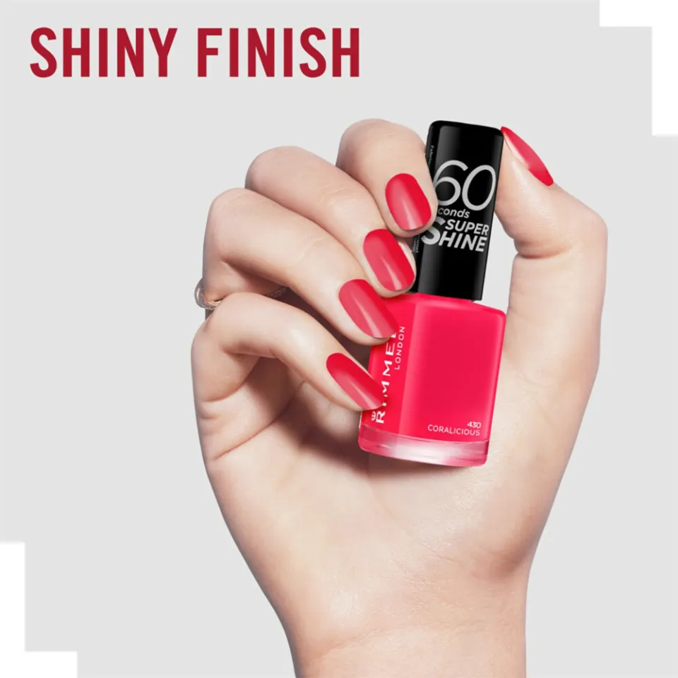 Rimmel London 60 Seconds Super Shine nagellak 320 Rapid Ruby, foto 3