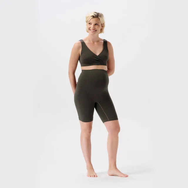 Noppies Nais maternity skinny biker short olijfgroen