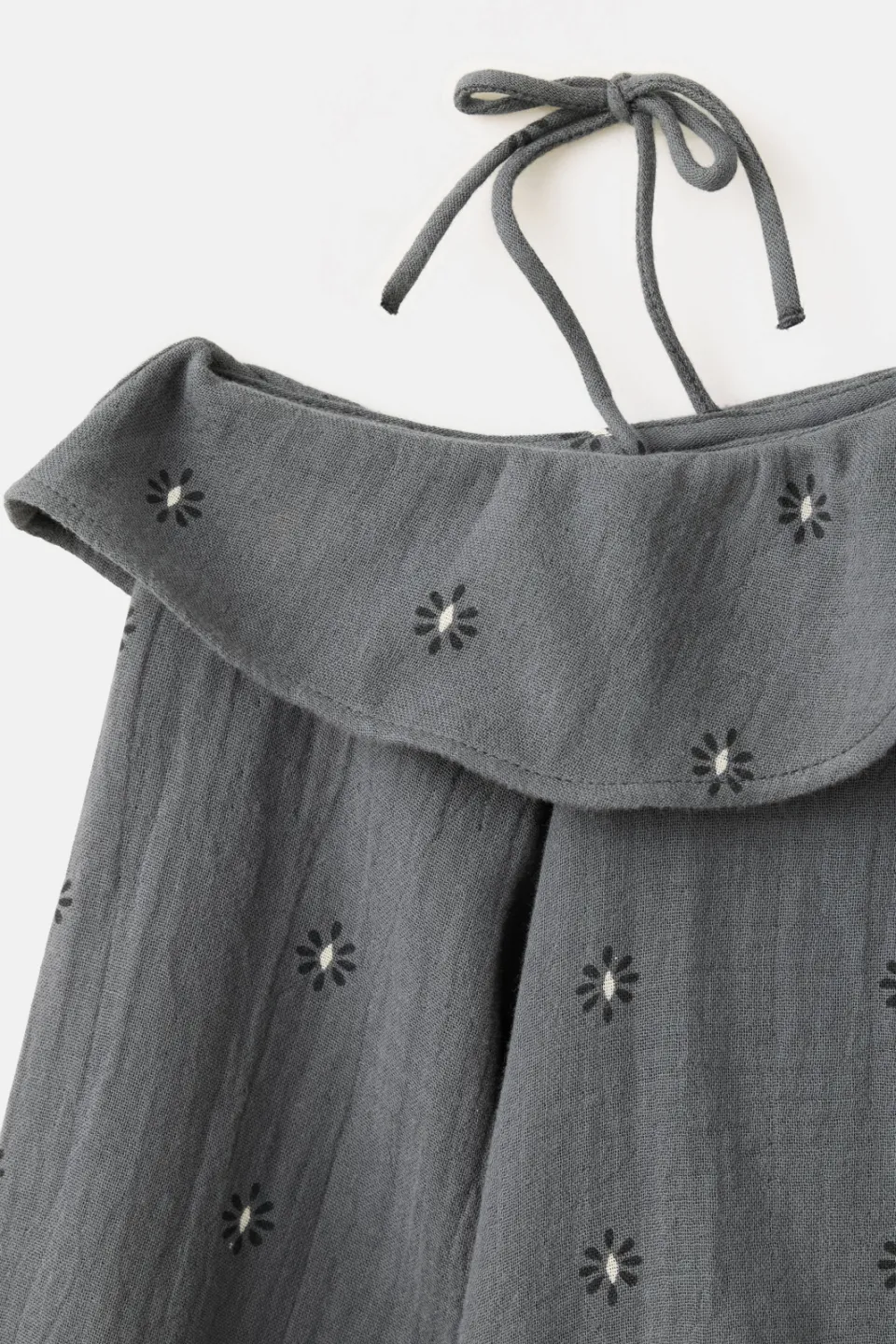 Mango one shoulder gebloemde top met ruches grijs, foto 4