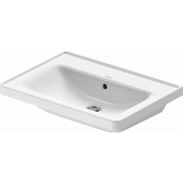 Duravit Wastafel Duravit D-Neo Met Rand Overloop Kraanvlak 1 Kraangat 65 cm Hoogglans Wit