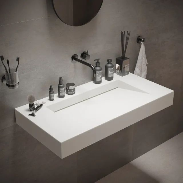 Ideavit Solidsquare wastafel mat wit