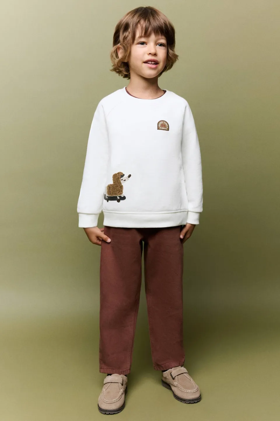 Mango Kids straight leg jeans - donkerrood, foto 4