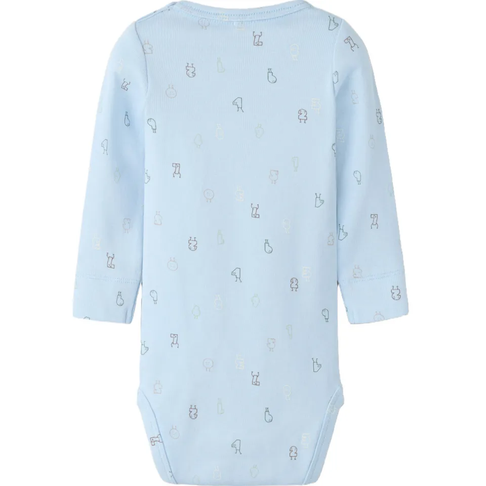 NAME IT BABY katoenen gebreide romper met print - lichtblauw, foto 3