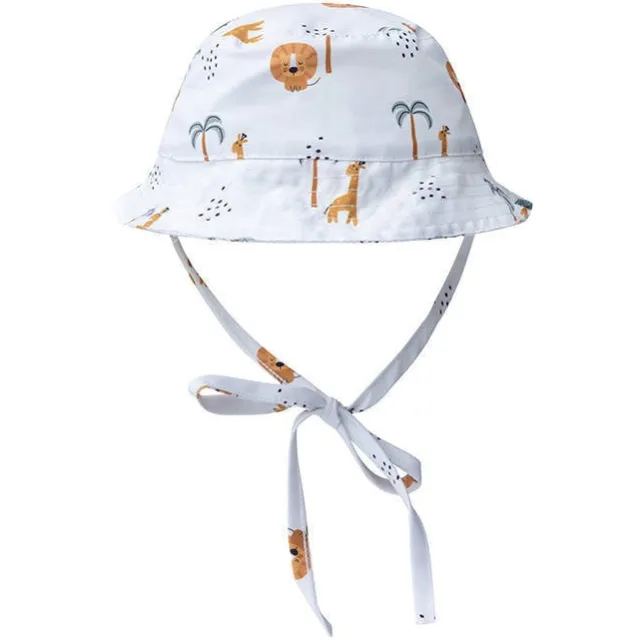 Swim Essentials zonnehoed met all over print wit/blauw/bruin