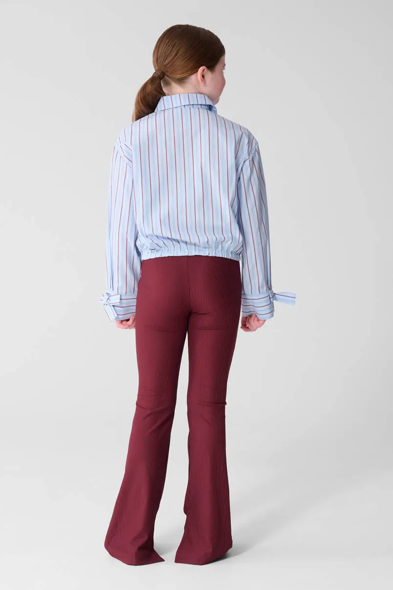 Shoeby flared broek donkerrood, foto 4