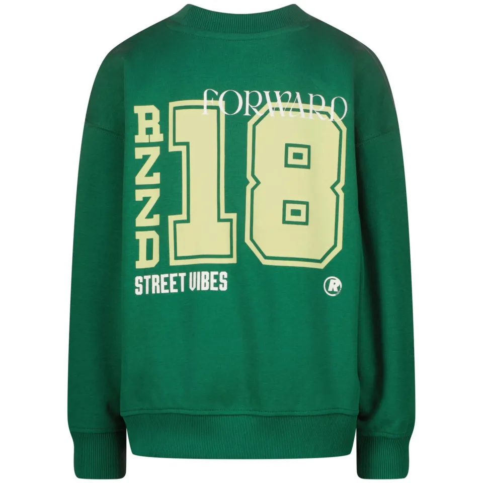 Raizzed sweater met backprint groen, foto 4