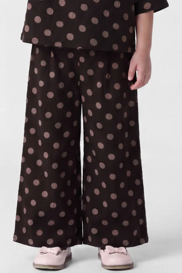 NAME IT MINI wide leg broek met stippen bruin, foto 3