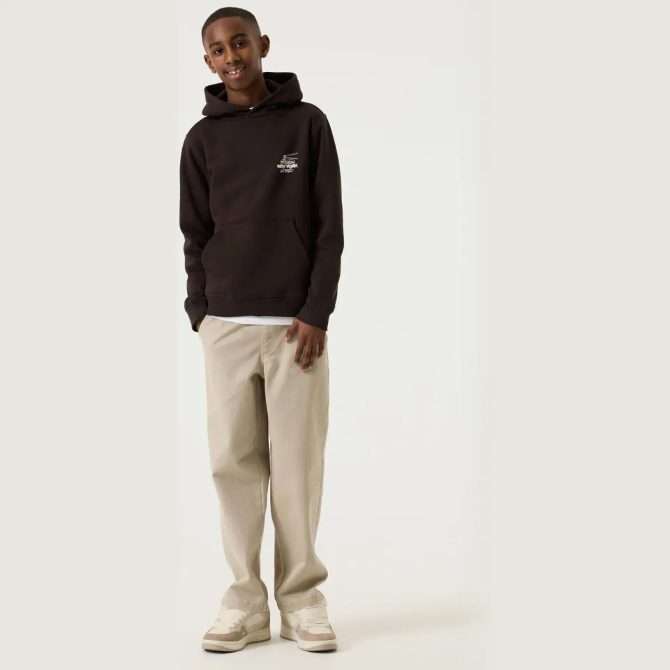 Garcia rechtvallende hoodie met backprint - donkerbruin