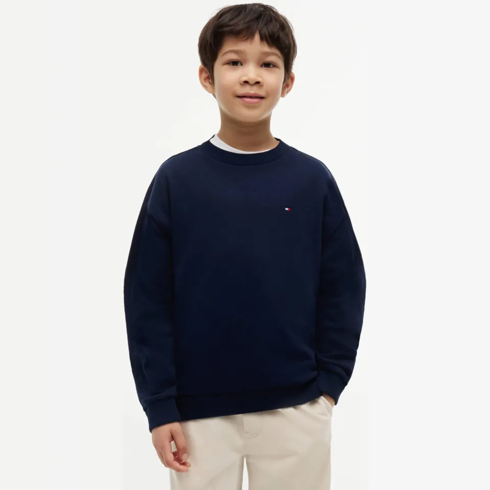 Tommy Hilfiger sweater met logo - donkerblauw
