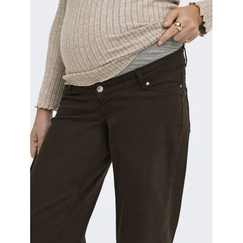 Only MATERNITY Olmmadison high waist wide leg zwangerschapsjeans - donkerbruin, foto 5
