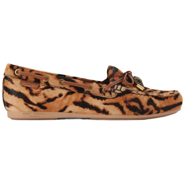 Kurt Geiger Eagle mocassins met panterprint - cognac Bruin
