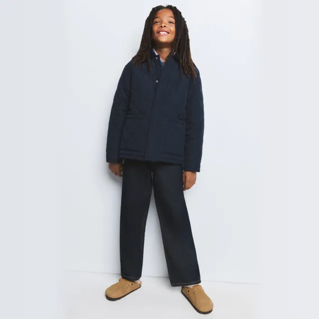 Mango winterjas marineblauw