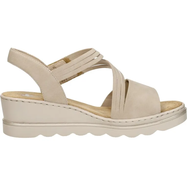 Rieker 67410-62 sandalen met sleehak beige