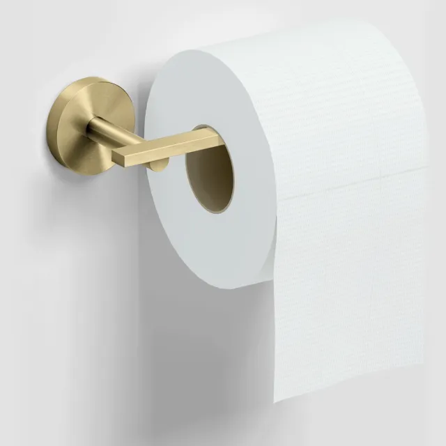 Clou Toiletrolhouder Clou Flat L Vorm Zonder Klep Goud Geborsteld PVD