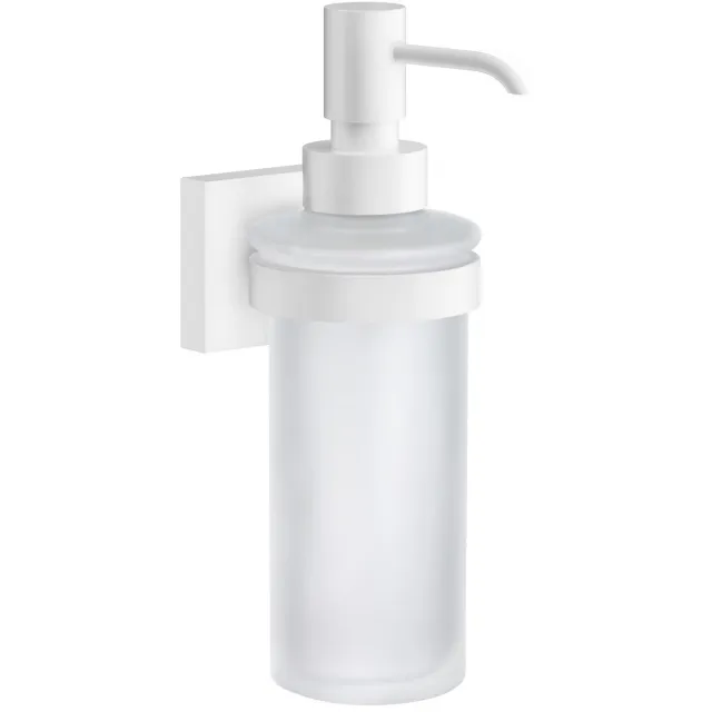 Smedbo Zeepdispenser Smedbo House Wandmodel Matglas met Mat Wit