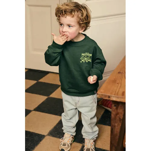Daily7 oversized sweater met backprint - donkergroen, foto 3