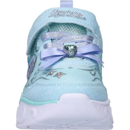 Skechers imitatieleren sneakers met glitters en lichtjes - lichtblauw, foto 3