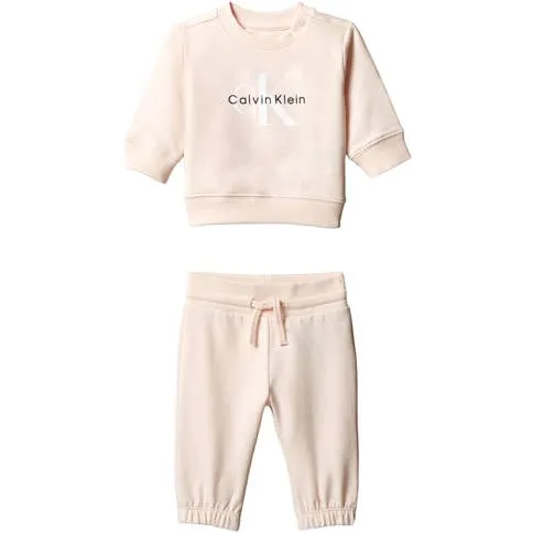 Calvin Klein sweater en broek set met logo - lichtroze Logo