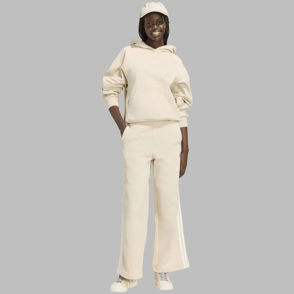 Adidas Kit 3-stripes wide joggers ecru White