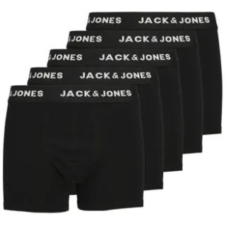 Jack & Jones boxershorts zwart (set van 5) Black-Black - Black - Black - Black