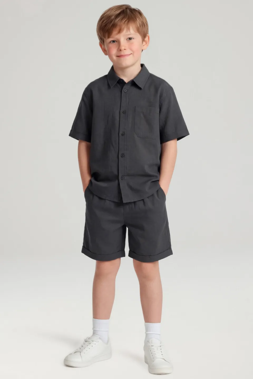 NAME IT korte broek donkergrijs Donkerblauw