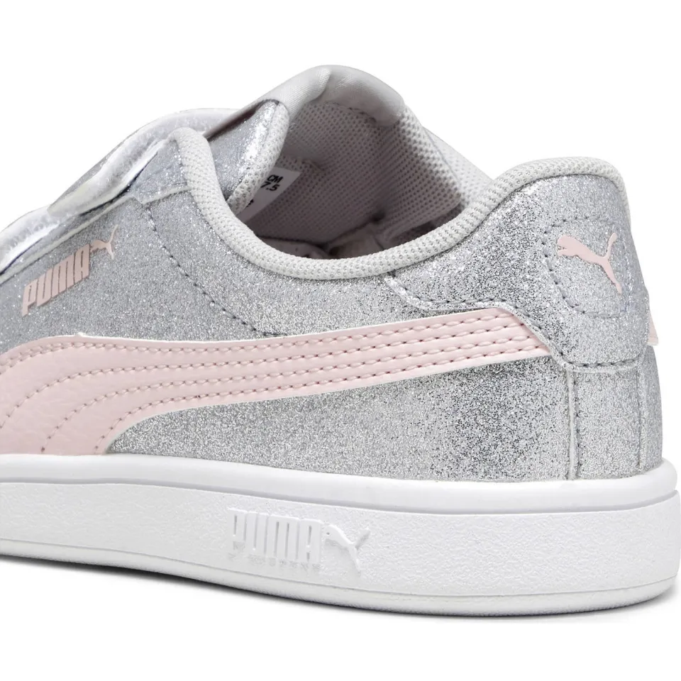 Puma Smash 3.0 Glitz Glam sneakers lichtgrijs/roze, foto 4