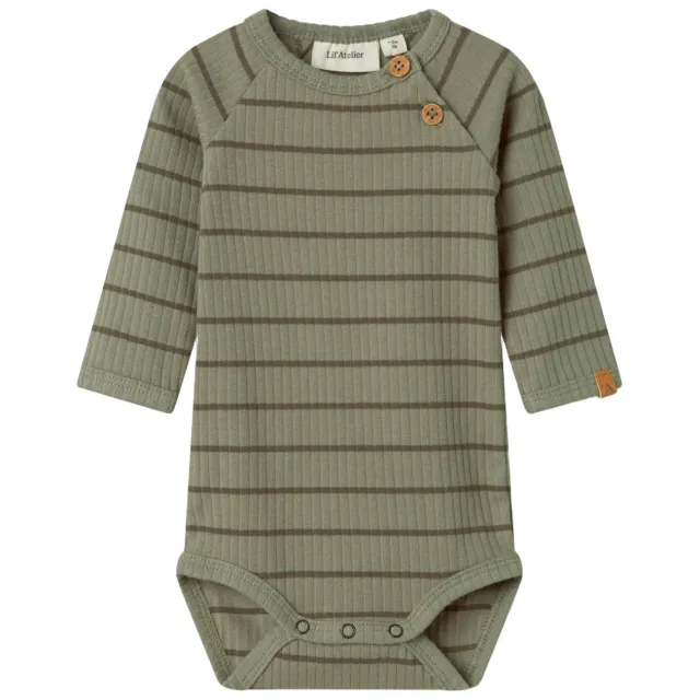 Lil' Atelier BABY romper olijfgroen