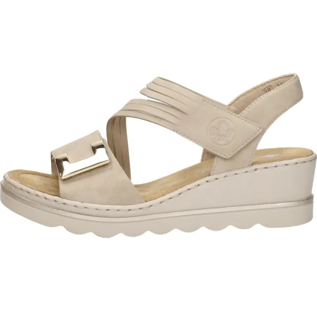 Rieker 67410-62 sandalen met sleehak beige, foto 2