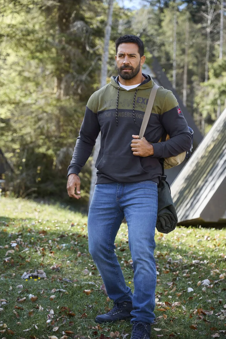 Jan Vanderstorm +FIT Collectie hoodie JERRES Plus donkerblauw, foto 4