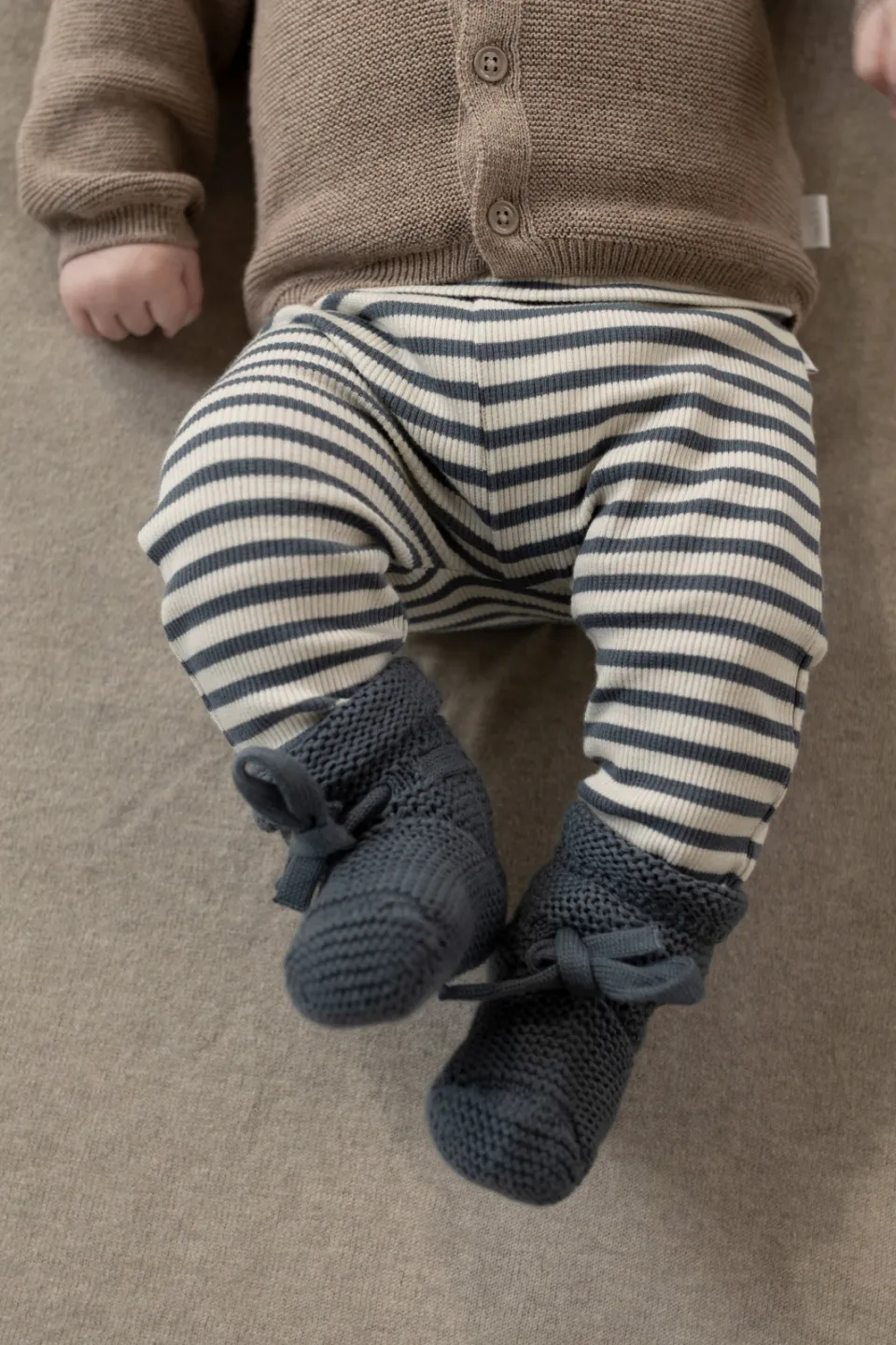 Noppies baby katoenen gestreepte babybroek blauw/ecru, foto 6