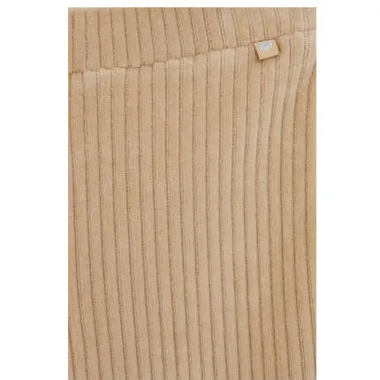 WE Fashion fluwelen flared broek zand, foto 4